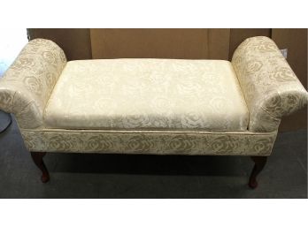 Beautiful Upholstered Settee With Storage Under Seat Cushion