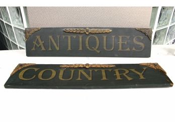 Antique Lovers Two Antique Style Wood Signs By Ohio Wholesale Inc.
