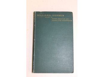 Rare Williams Verses A Collection Of Poems Signed By Samuel Abbott