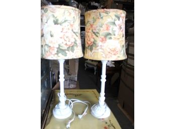 Matching Pair  Floral Table Lamps