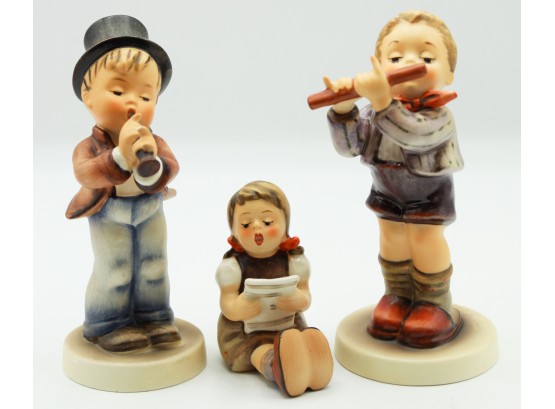 3 Vintage Hummel Figurines 'Serenade', 'Morning Concert' & 'Girl With Sheet Music'(0170)