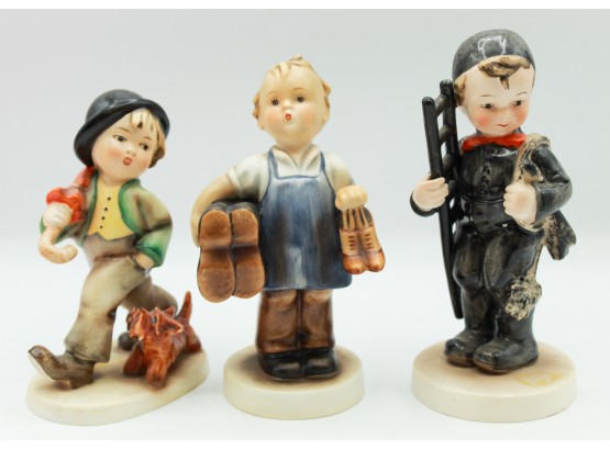 3 Vintage Hummel Figurines - 'Strolling Along' 'Chimney Sweep' 'Boots' (0163)