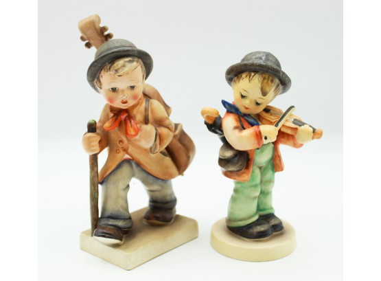 2 Hummel Figurines - Little Fiddler & 'Little Chellist' (0160)