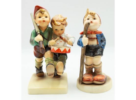 2 Vintage Hummel Figurines- 'volunteers' & ' Little Hiker Boy' (0174)