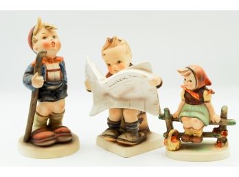 3 Vintage Hummel Figurines 'Latest News' 'Just Resting' ' Little Hiker'   (0210)