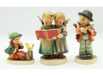 3 Vintage Hummel Figurines - 'Sing Lessons' 'Angel Duet' And 'Fiddler Boy Violin Umbrella' (0225)