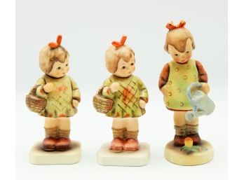 3 Vintage Hummel Figurines 'Girl With Watering Can' '(0195)
