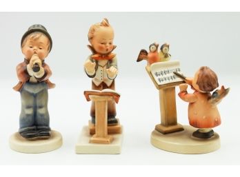3 Hummel Figurines Music Theme 'Serenade', 'Band Leader'& 'Bird Duet' (0167)