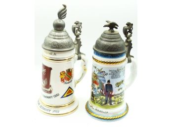 A Pair Of Military Beer Steins  (0334)
