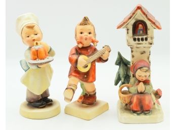 3 Vintage Hummel Figurines  'Worship Girl' 'HAPPINESS' 'Baker' (0181)