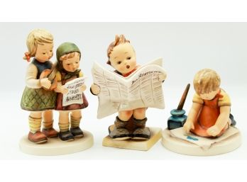 3 Vintage Hummel Figurines 'Close Harmony' 'With Loving Greetings' 'Latest News' (0211)