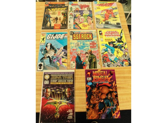 Lot Of Assorted Comic Books - Star Trek, Losers, GI.Joe, Mortal Kombat, Justice Machine, Sgt Rock, Flash(0538)