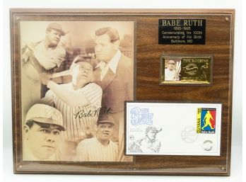 Commemorative Babe Ruth Baseball Limited Edition 100th Anniversary Plaque 1,718 Out Of 10,000 (0454)