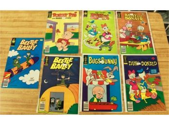Lot Of 7 Vintage Comic Books - Donald & Daisy, Porky Pig, Bugs Bunny, Beetle Bailey  (no Sticker Number)