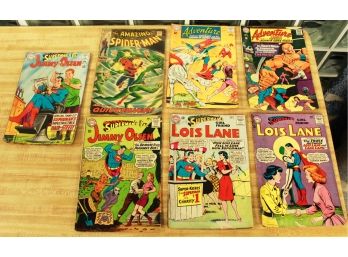 Lot Of 7 Vintage DC Comic Books - Louis Lane, Amazing Spider Man, Superman's Pal, Adventure Comics (No Number)