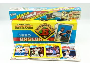 Sealed Topps Micro Baseball Cards   Sealed Bowman 1990 Official Complete Set   Assorted Basebal Cards   (0446)