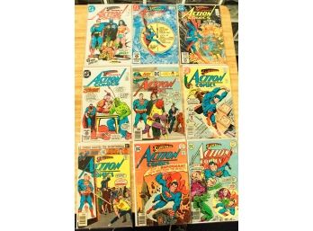 Lot Of 9 Superman Action Comics (0521)