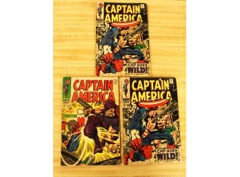 3 Marvel Comic Books  Captain America (0529)