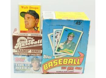 3 Topps Baseball Boxes   1 Set Of Vintage Baseball Cards (0467)