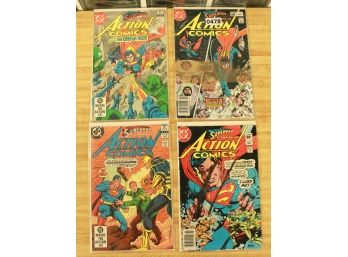 Lot Of 4 DC Superman Action Comic Books (0478)