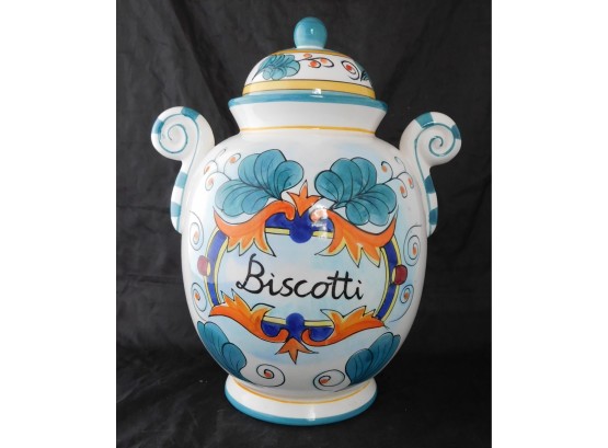 Hand Painted Biscotti Jar Made In China (4199)