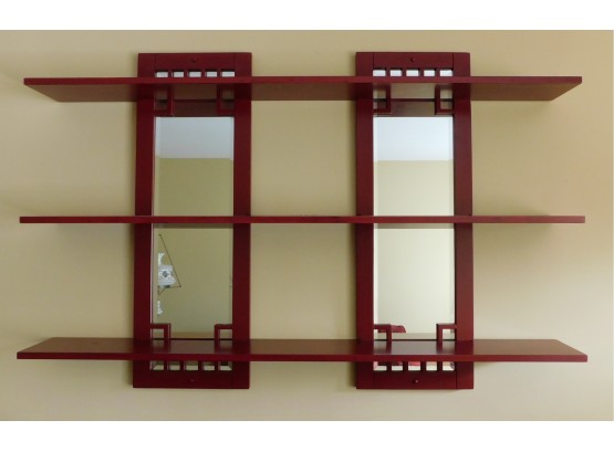 Mirrored Wall Shelving Unit (4258)