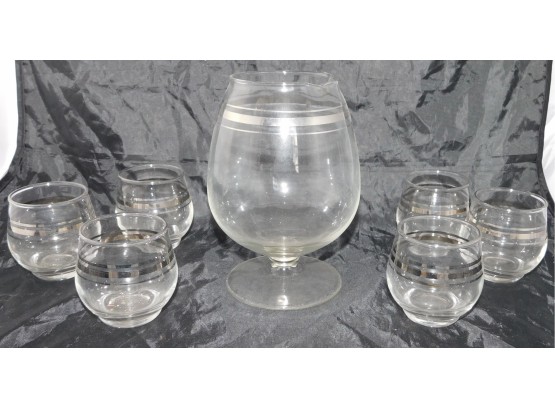 Large Punch Pitcher With 6 Glasses (4221)
