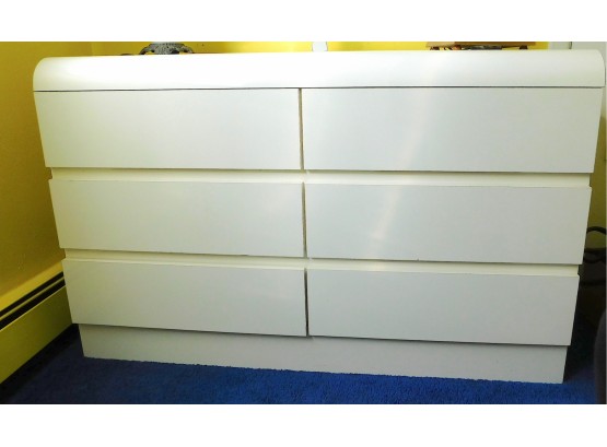 White Formica 6 Draw Dresser (4232)