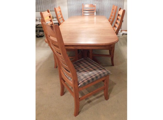 Honey Oak Dining Table With 6 Chairs (4363)