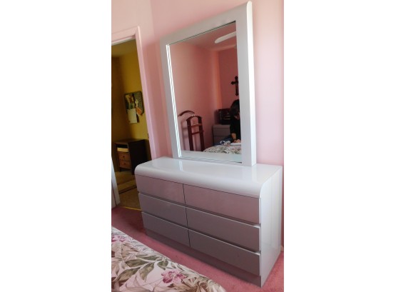 Grey Formica Dresser With Mirror (4238)