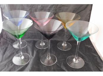 Assorted Colored Martini Glasses, 6 (4217)