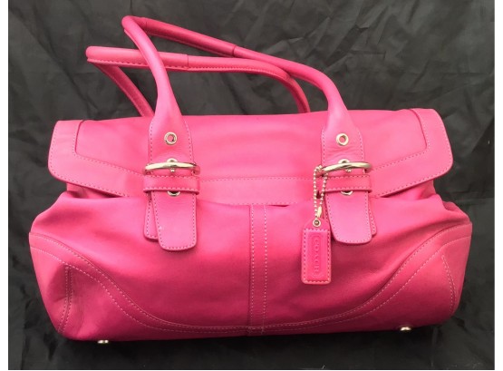 Coach Purse Pink Leather Serial #M04D-9636 (4459)