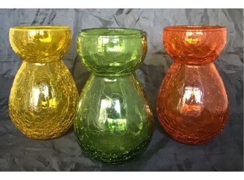 Crackled Glass Vases, 3 (4559)