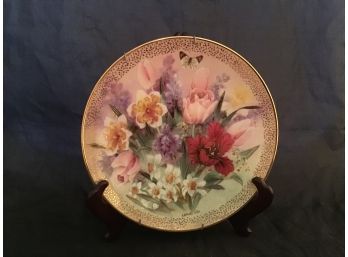W L George Fine China Decorative Floral Plates - 1446