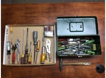 Green Tool Box With Assorted Tools Included - 1595