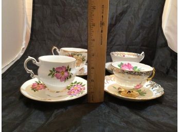 Set Of 4 Tea Cups And Saucers - 1527