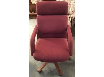 Burgundy Fabric Rolling Desk Chair - 1417
