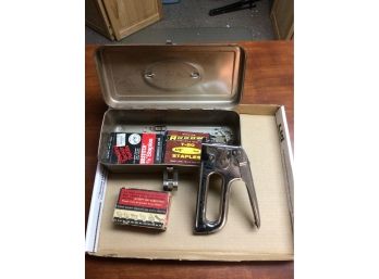 Staple Gun With Assorted Staples In Tool Box - 1597