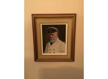 Original Framed DAVID PELBAM Signed Oil Painting Of A Sea Captain - 1443