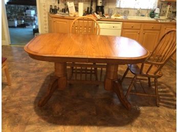 Lovely Oak Kitchen Table With 3 Chairs - 1505