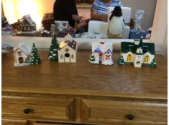 Lot Of Holiday Village Pieces - 1608