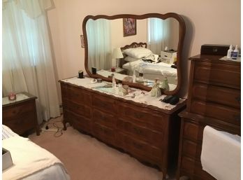 Mid-Century Modern Viscol By Victoriaville Long Dresser - With Attached Mirror - 1429