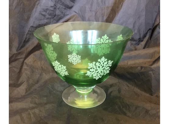 Green Glass Candy Bowl (0952)