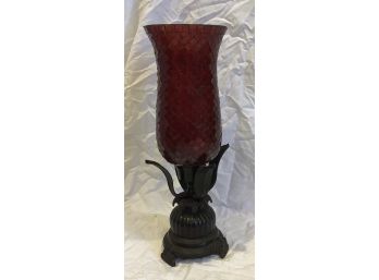Red Glass Mosaic Candleholder (0931)