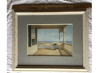 Beachside Hammock Framed Painting (0970)