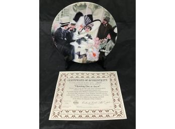 Knowles Collectors Plate 'Opening Day At Ascot' 9' Diameter (G023)