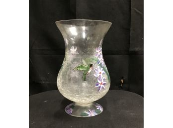 Glass Hummingbird Design Vase (R129)