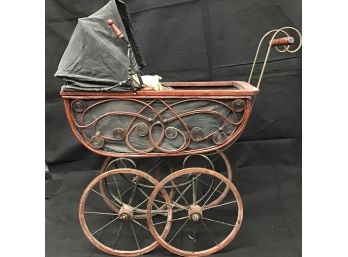 Vintage Baby Carriage With Pair Of Vintage Dolls (R161S)