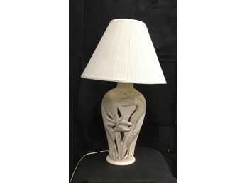 Ross Ceramic Flower Pattern Table Lamp With White Shade (R134)