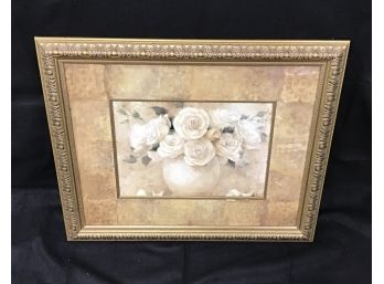 The Bombay Company 'White Garden Rose' Framed Art (R163)